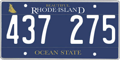 RI license plate 437275