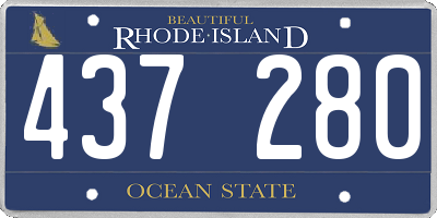 RI license plate 437280