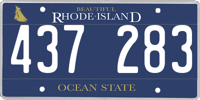 RI license plate 437283