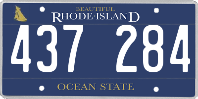 RI license plate 437284