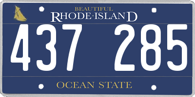 RI license plate 437285