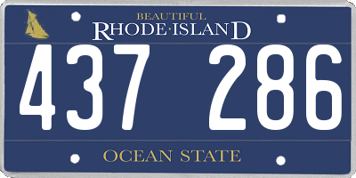 RI license plate 437286