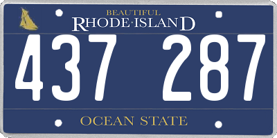 RI license plate 437287