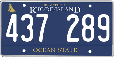 RI license plate 437289