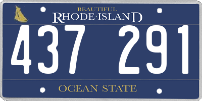 RI license plate 437291