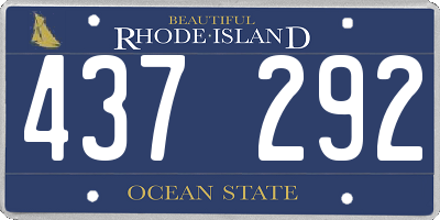 RI license plate 437292