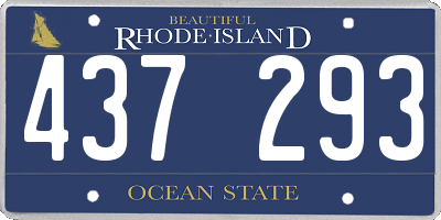 RI license plate 437293