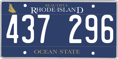 RI license plate 437296
