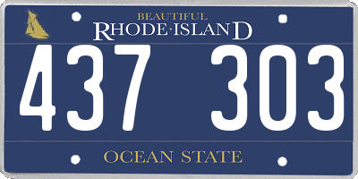 RI license plate 437303