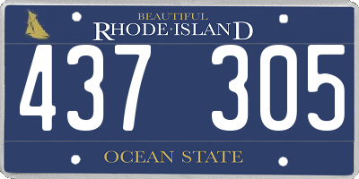 RI license plate 437305
