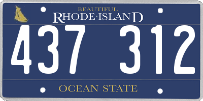 RI license plate 437312