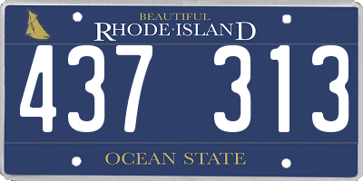 RI license plate 437313