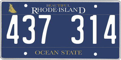 RI license plate 437314
