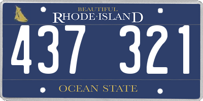 RI license plate 437321