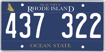 RI license plate 437322