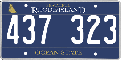 RI license plate 437323