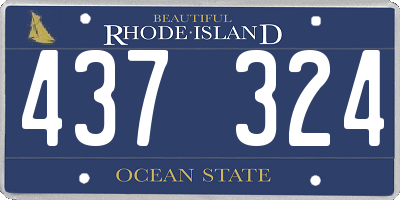 RI license plate 437324