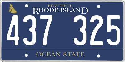 RI license plate 437325