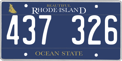 RI license plate 437326