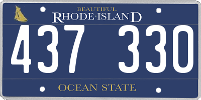 RI license plate 437330