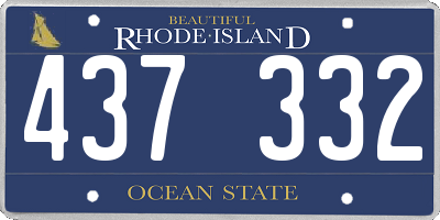 RI license plate 437332