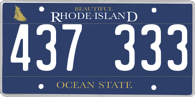 RI license plate 437333