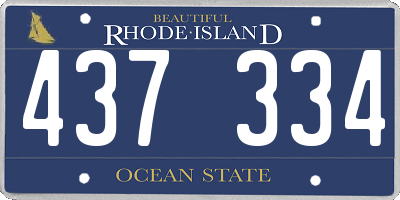 RI license plate 437334
