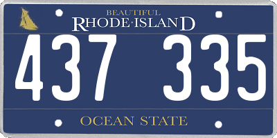 RI license plate 437335