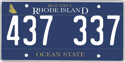 RI license plate 437337