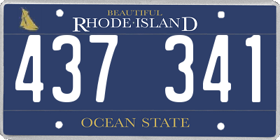 RI license plate 437341