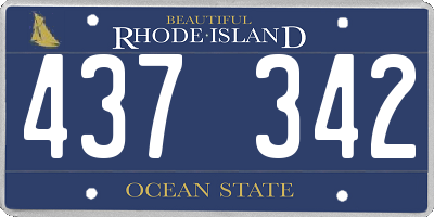 RI license plate 437342