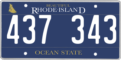 RI license plate 437343