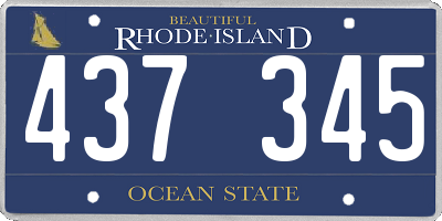 RI license plate 437345