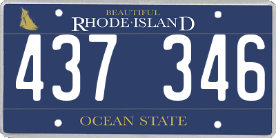 RI license plate 437346