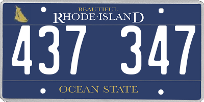 RI license plate 437347