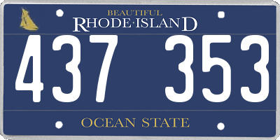 RI license plate 437353