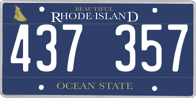 RI license plate 437357