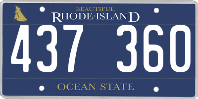 RI license plate 437360