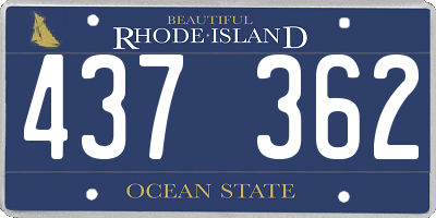 RI license plate 437362