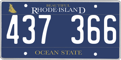RI license plate 437366