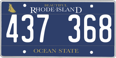 RI license plate 437368
