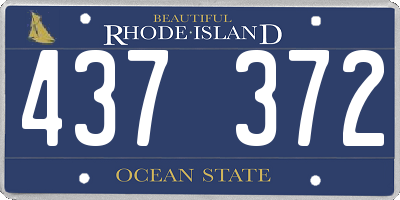 RI license plate 437372