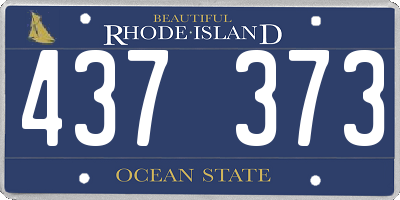 RI license plate 437373