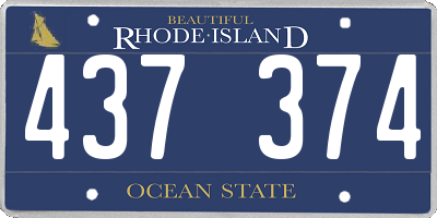 RI license plate 437374