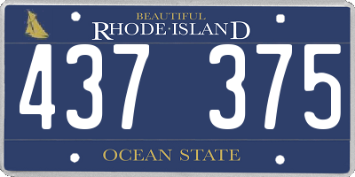 RI license plate 437375