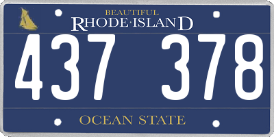 RI license plate 437378
