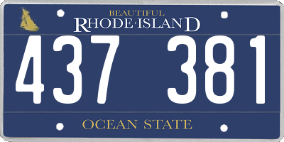 RI license plate 437381