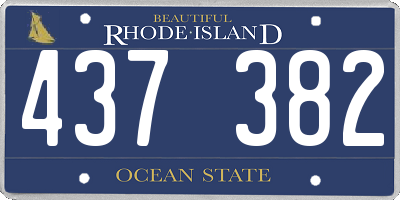 RI license plate 437382