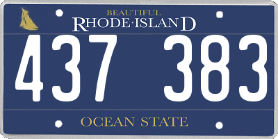 RI license plate 437383