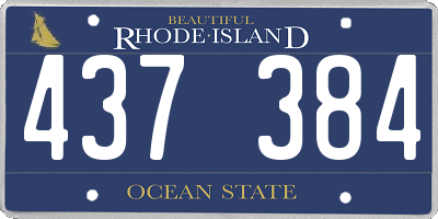 RI license plate 437384